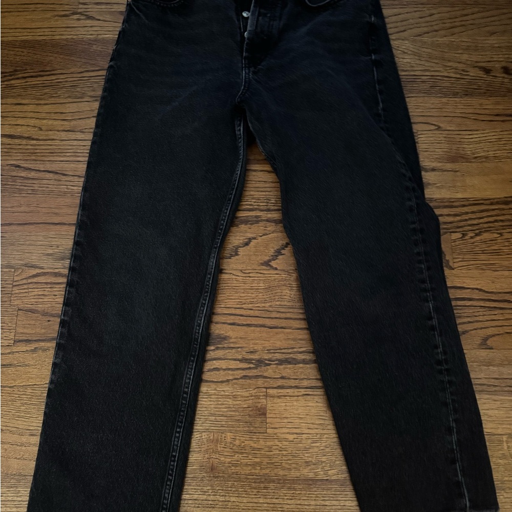 Zara Black Straight Jeans Timeless Style cropped jeans